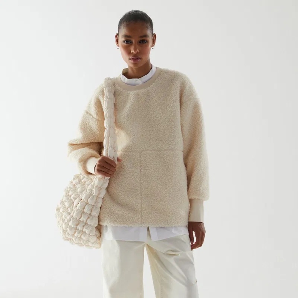 COS Oversized Teddy Fleece Wool-Mix Sweatshirt